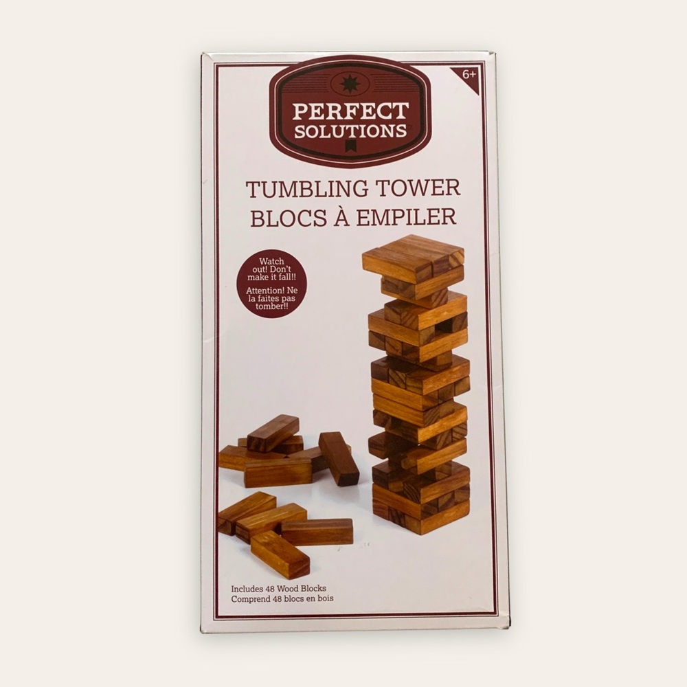 Perfect Solutions Tumbling Tower Wooden Blocks Game, Board Games, Family, Travel